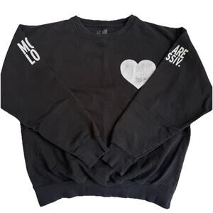 We Are Massiv Unisex Large Crew Neck Sweatshirt Black More Love Street Wear